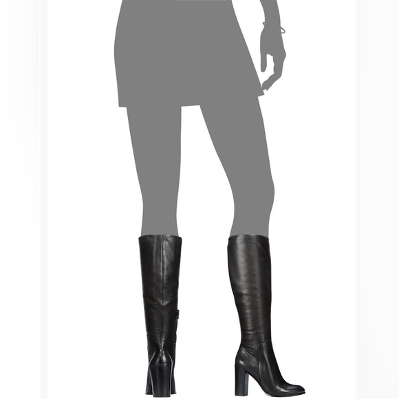 KENNETH COLE New York JUSTIN Knee-High 100% Leather BLACK Boots 8.5 - Picture 6 of 6